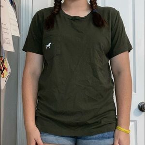 victoria’s secret PINK army green tee